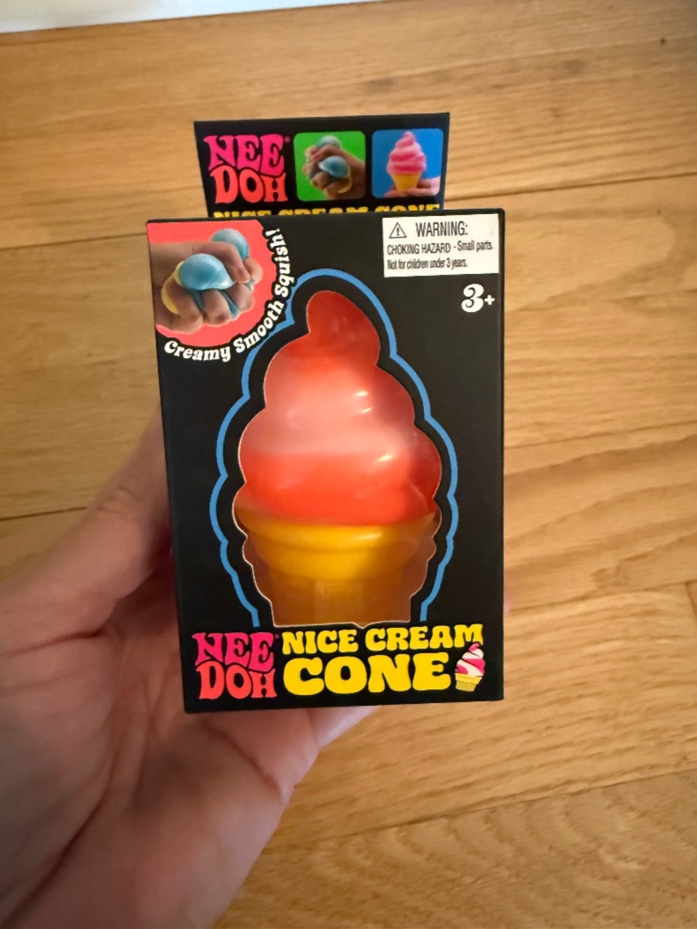 Authentic 🔥 Needoh Ice cream cone Orange squishy toy